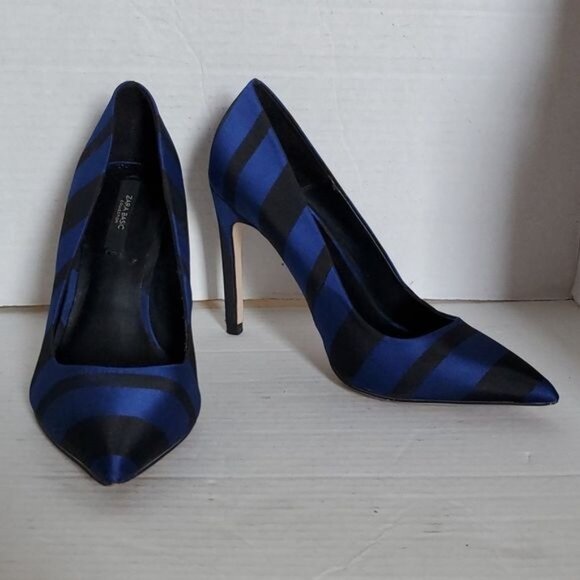 Zara Basic Stilettos Heels Pumps Shoes Pointed Toe Blue Black Women's WOMANS 5.5 - Picture 14 of 14
